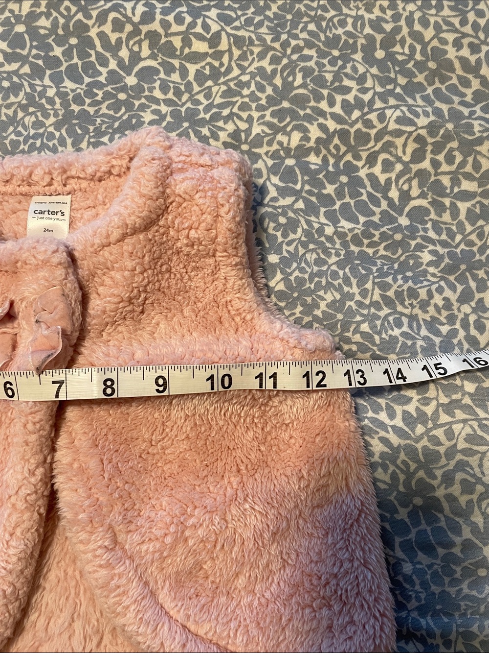Carter's Dusty Rose Sherpa Baby Vest with Bow - Picture 3 of 7
